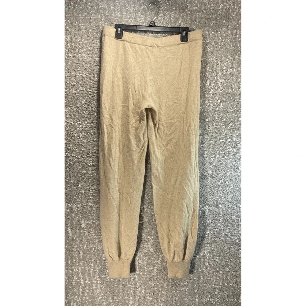 Tory Burch Cashmere Jogger Pants M Tan, Brown Preppy Loungewer Preppy READ